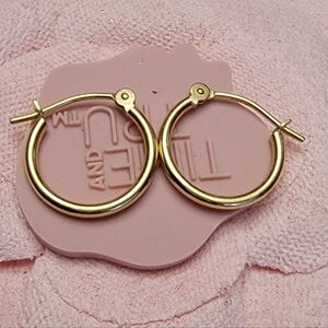 14K Solid Yellow Gold Hoop Earrings